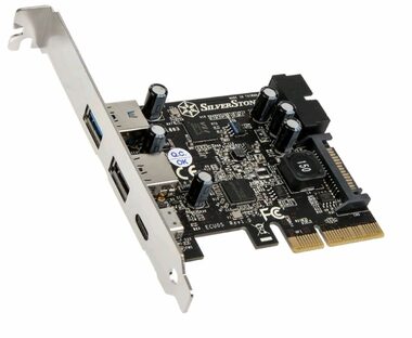 SilverStone ECU05 karta PCIe / 2x USB 3.0 & 1x USB 3.1 Type C + 2x interní USB 3.0