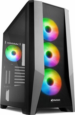 Sharkoon TG7M černá / ATX / 2x USB 3.0 / 4x 120mm / Bez zdroje / průhledná bočnice