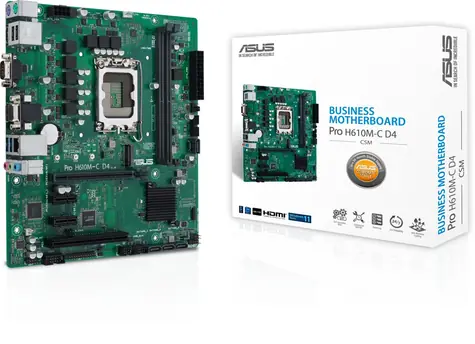 ASUS PRIME H610M-C D4-CSM / Intel H610 / 4x DDR4 / 1x PCIe 4.0 / 1x GLAN / mATX