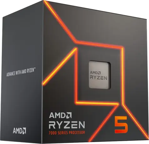 AMD RYZEN 5 7600 @ 3.8GHz / Turbo 5.1GHz / 6C12T / L2 6MB L3 32MB / AM5 / Zen 4 / 65W