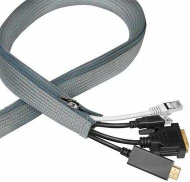 Logilink KAB0074 šedá / Organizátor kabelů se zipem / 50 mm x 2m 