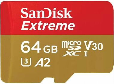 SanDisk Extreme microSDXC 64GB + adaptér / Class 10 / UHS-I / čtení: až 170MBs 