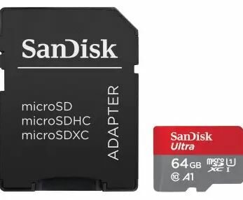 SanDisk Ultra microSDXC 64GB + adaptér / Class 10 / UHS-I / čtení: až 140MBs