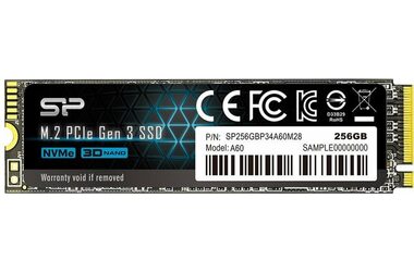 Silicon Power M.2 2280 A60 256GB / Interní SSD / PCIe Gen 3x4 / čtení:2200MBs / zápis:1600MBs
