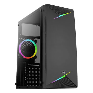 AeroCool Talon černá / PC skříň / ATX / 1x USB 3.0 / 2x USB 2.0 / Bez zdroje / průhledná bočnice
