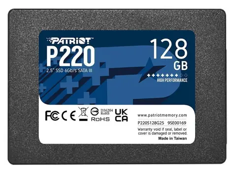 Patriot P220 128GB / SSD / 2.5" / IOPS: 40K 50K / SATA III  