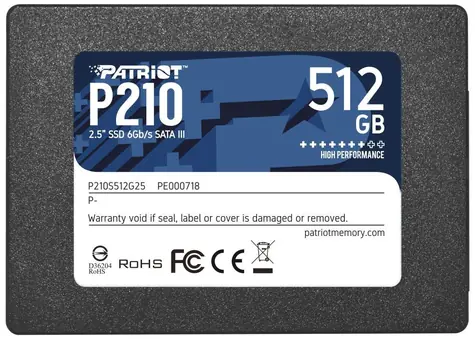 Patriot P210 512GB / SSD / 2.5" / IOPS: 50K 50K / SATA III  