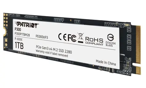 Patriot P300 1TB / M.2 2280 / SSD / IOPS: 290K 260K / M.2 PCIe 3.0  