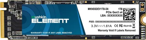 Mushkin Element 1TB SSD / M.2 2280 / NVMe PCIe 3.0 x4 / RW:2000 & 1600 MBps / MTBF: 1 / 3y