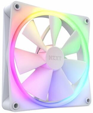 NZXT F140RGB bílá / 140mm / FDB / 20 - 32.5 dB & 500-1800 RPM / 89.48 CFM / 4-pin PWM + 4-pin NZXR RGB