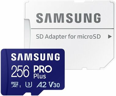 SAMSUNG PRO Plus microSDXC 256 GB + SD adaptér / UHS-1 / Class 10 / U3 / Čtení: 180MBps / Zápis: 130MBps