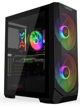 KRUX Vortex černá / PC skříň / ATX / micro-ATX / mini-ITX / průhledná bočnice / bez zdroje 