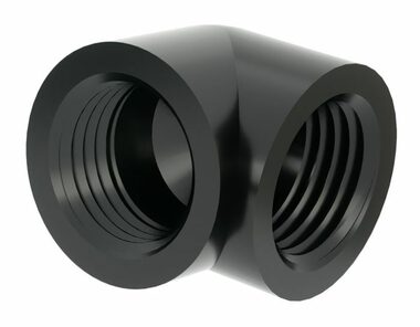 Barrow G1/4 (F-F) spojka - 90° koleno černá 