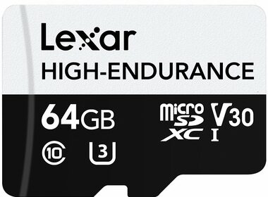Lexar High-Endurance microSDHC/SDXC 64 GB / UHS-I V30 / U3 / Class 10 / rychlost čtení 100MBs / zápis 35MBs
