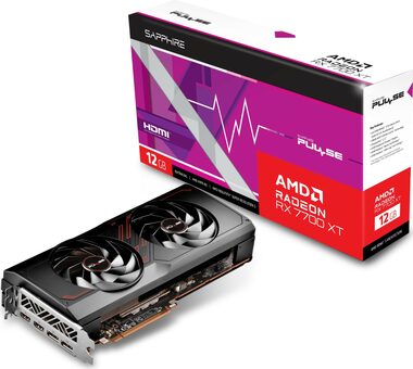 Sapphire PULSE Radeon RX 7700 XT 12GB / 1900-2544 MHz / 12GB GDDR6 / 192-bit / 2x HDMI + 2x DP / (8+8) 