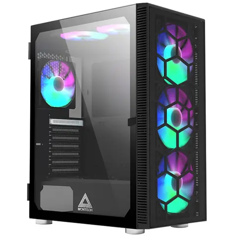 Montech X3 Glass černá / ATX / 3x USBA / 3x 140mm + 3x 120mm / bez zdroje / průhledná bočnice