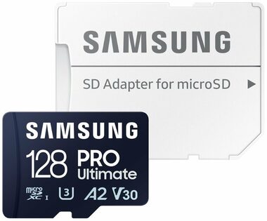 SAMSUNG Micro SDXC PRO Ultimate 128GB + SD adaptér / UHS-1 / Class 10 / U3 / Čtení: 200MBps / Zápis: 130MBps