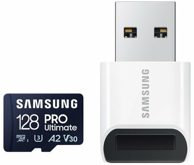 SAMSUNG Micro SDXC PRO Ultimate 128GB + USB adaptér / UHS-1 / Class 10 / U3 / Čtení: 200MBps / Zápis: 130MBps