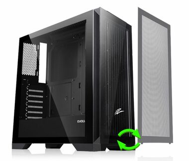 EVOLVEO Ptero Q2 černá / ATX / 2x USB 2.0 + 1x USB 3.0 / bez zdroje / průhledná bočnice