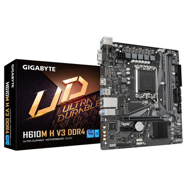 GIGABYTE H610M H DDR4 V3 / LGA 1700 / 2x DDR4 / 1x PCIex16 / 1GLAN / mATX