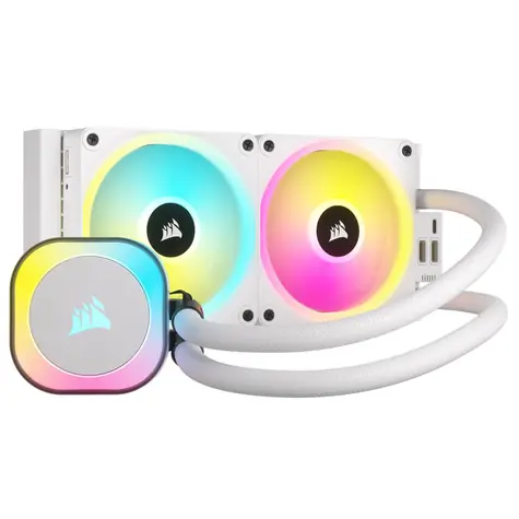 Corsair iCUE LINK H100i RGB bílá / 2x 120mm / 37 dB / 480-2400RPM / 63.1CFM / Intel + AMD