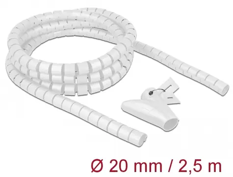 DeLock Spirálová hadice na kabel 2.5m x 20mm bílá