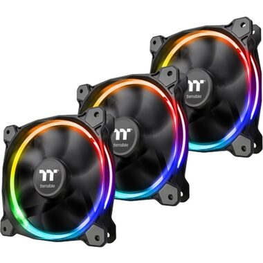 THERMALTAKE Riing Quad 12 RGB Radiator černá 3ks / Ventilátor / 120 mm / Hydraulic Bearing / 1500 RPM @ 26.4 dB / 40.6