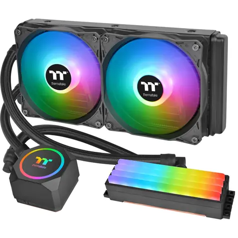 THERMALTAKE Floe RC240 CPU & Memory černá / AIO vodní chladič CPU / 2x 120 mm / 1500 RPM @ 28.2 dB / 59.28 CFM