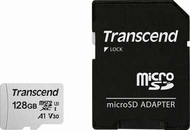 Transcend 300S microSDXC 128GB + adaptér / Class 10 / UHS-I / U3 / V30 / R: 95MBs / W: 45MBs