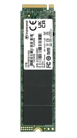 Transcend MTE110Q 1TB / M.2 2280 Gen 3 / RW: 2000/1500 MBps / IOPS: 170K/250K / MTBF 2.0mh / 3y