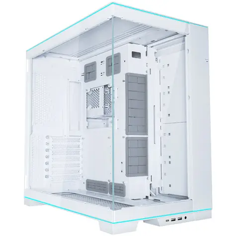 Lian Li O11D EVO RGB bílá / E-ATX / ATX / micro-ATX / mini-ITX / 2x USB-A 3.0 + USB-C / bez zdroje / průhledná bočnice (