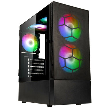 Kolink Observatory MX Mesh ARGB černá /  ATX / 2x USB-A 3.0 / 1x USB-A 2.0 / 2x 138mm / 3x 120mm / bez zdroje