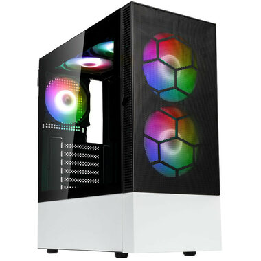 Kolink Observatory MX Mesh ARGB černo-bílá / ATX / 2x USB-A 3.0 / 1x USB-A 2.0 / 2x 142mm / 3x 120mm / bez zdroje
