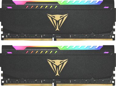 Patriot Viper Steel RGB 64GB (2x32GB) 3600MHz černá / DIMM / DDR4 / CL20 / Non-ECC / Unbuffered / 1.35V