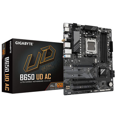GIGABYTE B650 UD AC / B650 / AM5 / 4x DDR5 / PCIEx16 / 1x GLAN / ATX