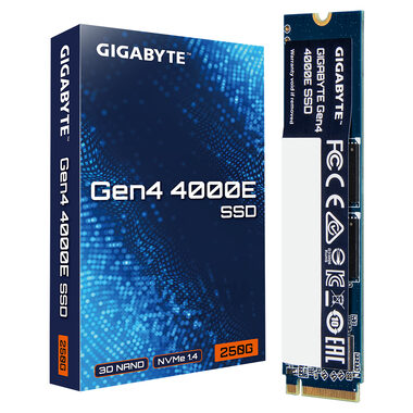 GIGABYTE Gen4 4000E SSD 250GB / M.2 2280 Gen 4 / R: 3500 MBps / W: 1800 MBps / MTBF: 1.5mh / 3y