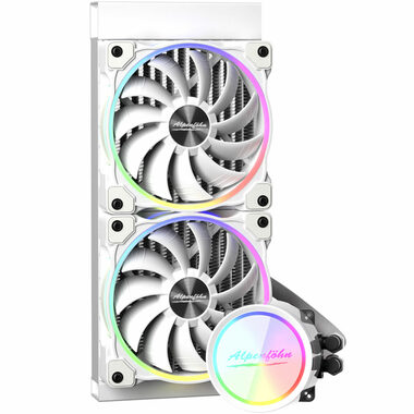 Alpenföhn Gletscherwasser 240mm bílá / AiO vodní chladič CPU / 2x 120mm / 36.8 dB @ 2550 RPM / 77.92 CFM / Intel + AMD