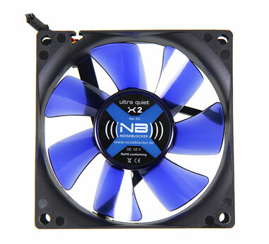 Noiseblocker BlackSilent Fan X2 modrá / 80mm / 16 dB @ 1800 RPM / 26.48 CFM / 3-pin