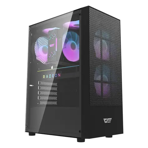 darkFlash A290 černá / ATX / 3x 120 mm / 3x USB-A / průhledná bočnice / bez zdroje 