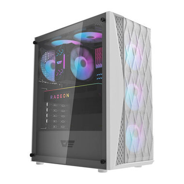 darkFlash DK352 Mesh bílá / E-ATX / 4x 120 mm / 2x USB-A / průhledná bočnice / bez zdroje