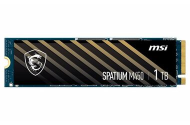 MSI SPATIUM M450 1TB / M.2 2280 / PCIe Gen4 / 3D NAND flash / R: 3600MBps / W: 3000MBps / MTBF: 1.5mh / 5y