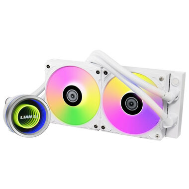 Rozbaleno - Lian Li GALAHAD II 240 Trinity bílá / 2x 120 mm / ARGB podsvícení / 300 - 2450 RPM / 35.4 dB / Intel + AMD / rozbaleno