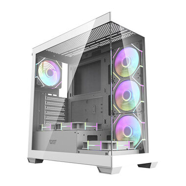 darkFlash DS900 bílá / ATX / 7x 120 mm / 1x USB-A / 1x USB-C / průhledná bočnice / bez zdroje 