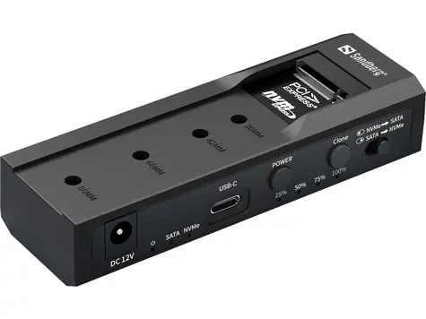Sandberg externí čtečka USB 3.2 Cloner + Dock pro M2 + NVMe + SATA černá
