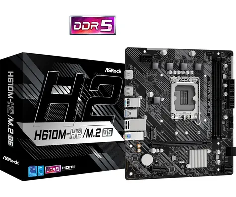 ASRock H610M-H2/M.2+ D5 / H610 / LGA 1700 / 2x DDR5 / PCIEx16 / 1x GLAN / mATX / doprodej