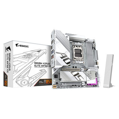 GIGABYTE B850M AORUS ELITE WIFI6E ICE / B850 / 4x DDR5 / 1x 2.5GLAN / Wi-Fi 6E / mATX