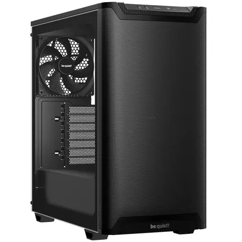 be quiet! Pure Base 501 Airflow TG černá / ATX / 2x USB-A 3.0 / 1x USB-C 3.1 / 2x 140mm / bez zdroje / průhledná bočnice