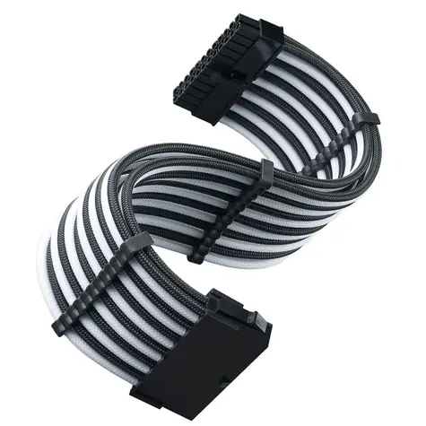 SilverStone Kabel ATX 24-Pin 300mm - černo-bílá / pletený