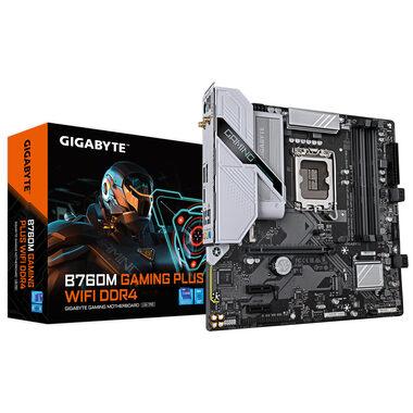 GIGABYTE B760M GAMING PLUS WIFI / B760M / LGA 1700 / 4x DDR4 / PCIEx16 / GLAN / mATX