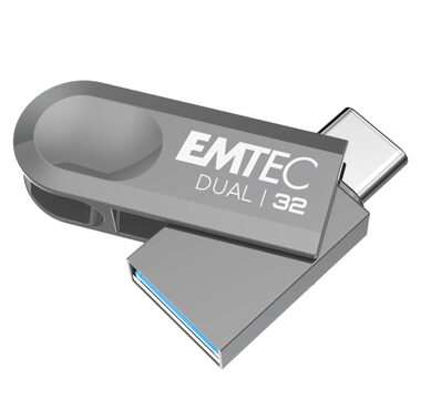 EMTEC Dual D280 USB 3.2 Type-C 32GB stříbrná / flash disk 